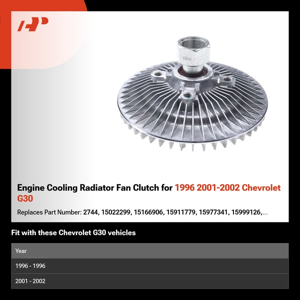 Engine Cooling Radiator Fan Clutch for 1996 2001-2002 Chevrolet G30