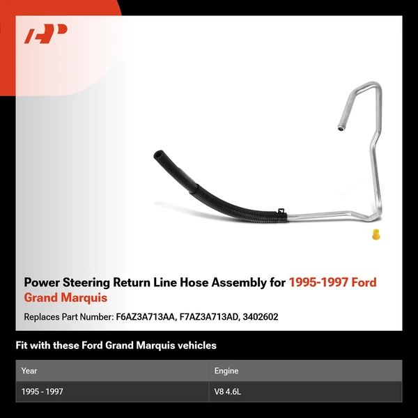 Power Steering Return Line Hose Assembly for 1995-1997 Ford Grand Marquis