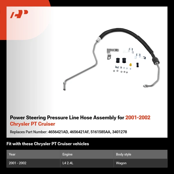 Power Steering Pressure Line Hose Assembly for 2001-2002 Chrysler PT Cruiser