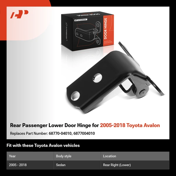Rear Passenger Lower Door Hinge for 2005-2018 Toyota Avalon