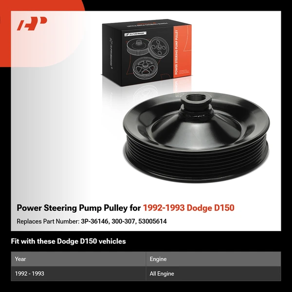Power Steering Pump Pulley for 1992-1993 Dodge D150