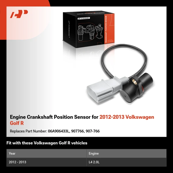 Engine Crankshaft Position Sensor for 2012-2013 Volkswagen Golf R
