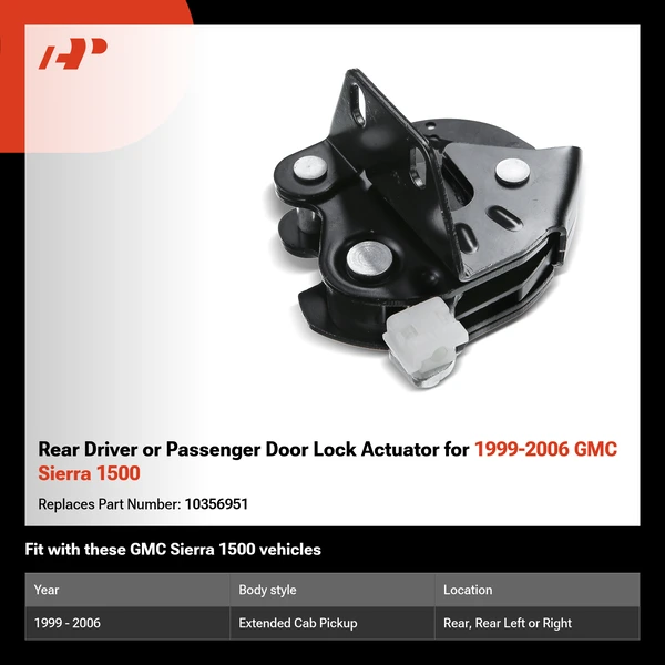 Rear Driver or Passenger Door Lock Actuator for 1999-2006 GMC Sierra 1500
