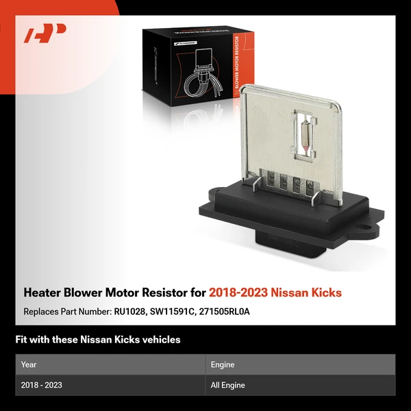 Heater Blower Motor Resistor for 2018-2023 Nissan Kicks