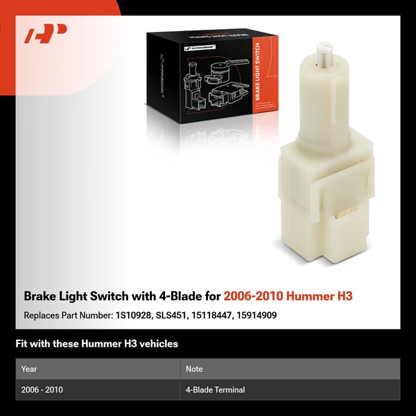 Brake Light Switch with 4-Blade for 2006-2010 Hummer H3
