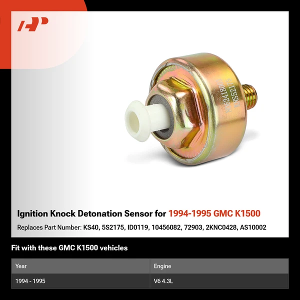 Ignition Knock Detonation Sensor for 1994-1995 GMC K1500