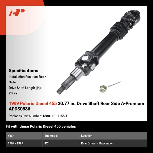 1999 Polaris Diesel 455 20.77 in. Drive Shaft Rear Side A-Premium APDS0536