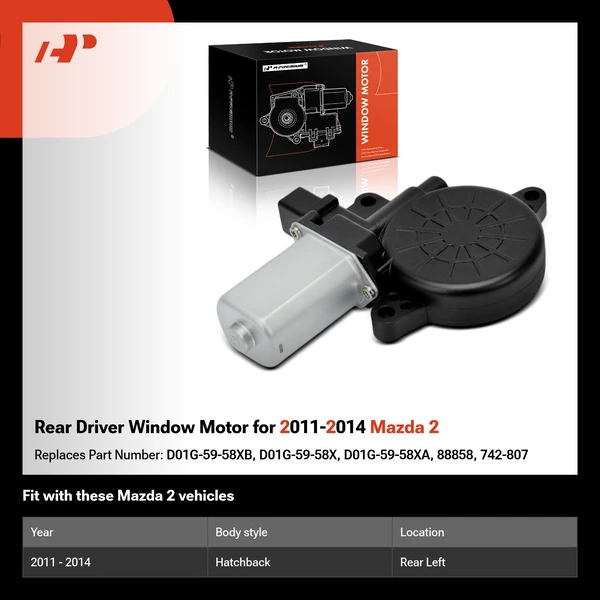 Rear Driver Window Motor for 2011-2014 Mazda 2