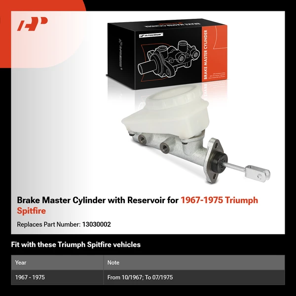 Brake Master Cylinder with Reservoir for 1967-1975 Triumph Spitfire