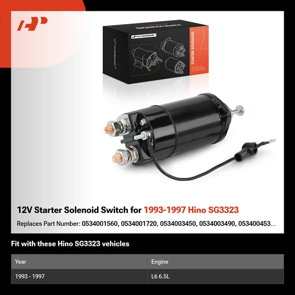 12V Starter Solenoid Switch for 1993-1997 Hino SG3323