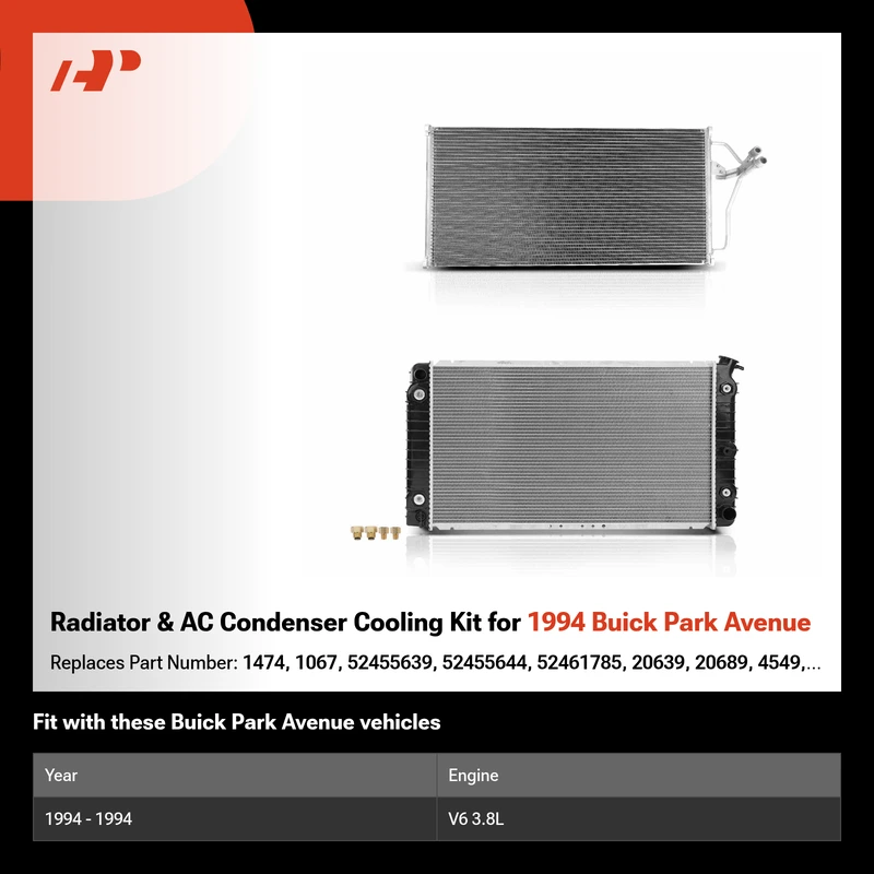 Radiator & AC Condenser Cooling Kit for 1994 Buick Park Avenue