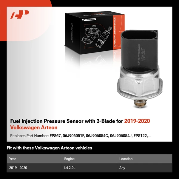 Fuel Injection Pressure Sensor with 3-Blade for 2019-2020 Volkswagen Arteon