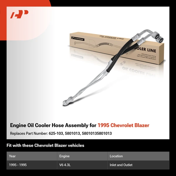 Engine Oil Cooler Hose Assembly for 1995 Chevrolet Blazer