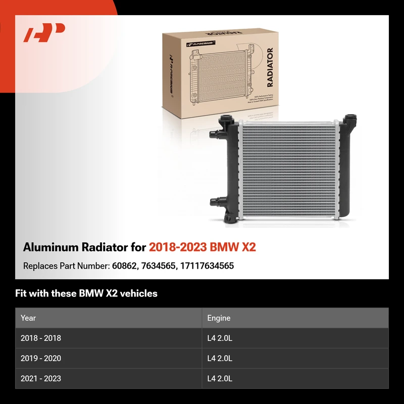 Aluminum Radiator for 2018-2023 BMW X2