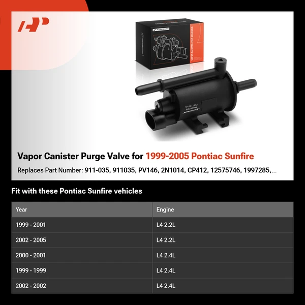 Vapor Canister Purge Valve for 1999-2005 Pontiac Sunfire