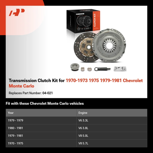 Transmission Clutch Kit for 1970-1973 1975 1979-1981 Chevrolet Monte Carlo