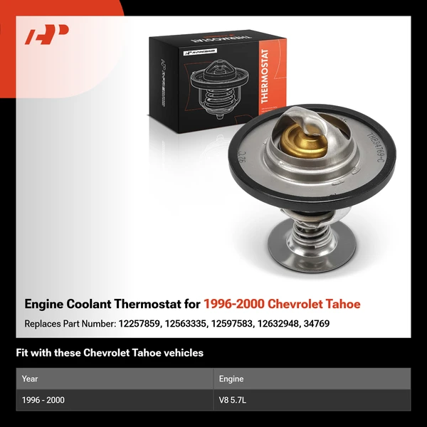 Engine Coolant Thermostat for 1996-2000 Chevrolet Tahoe