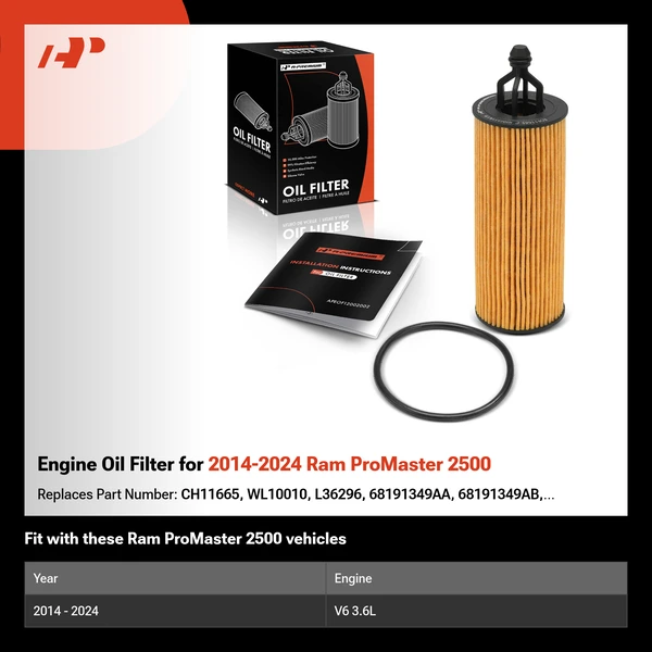 Engine Oil Filter for 2014-2024 Ram ProMaster 2500