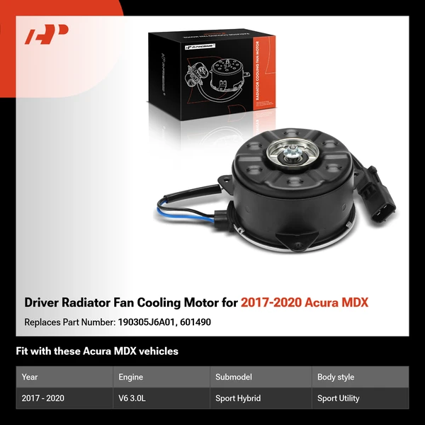 Driver Radiator Fan Cooling Motor for 2017-2020 Acura MDX