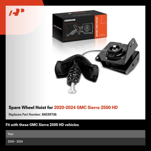 Spare Wheel Hoist for 2020-2024 GMC Sierra 2500 HD