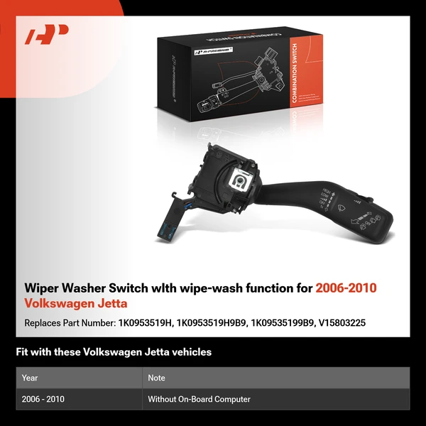 Wiper Washer Switch wIth wipe-wash function for 2006-2010 Volkswagen Jetta