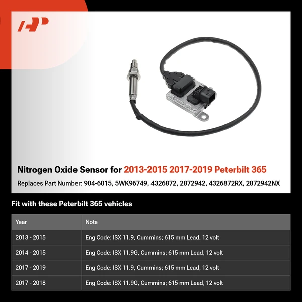 Nitrogen Oxide Sensor for 2013-2015 2017-2019 Peterbilt 365