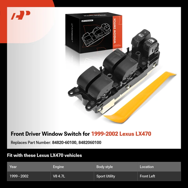 Front Driver Window Switch for 1999-2002 Lexus LX470