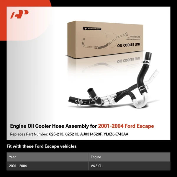 Engine Oil Cooler Hose Assembly for 2001-2004 Ford Escape