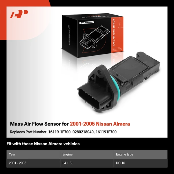 Mass Air Flow Sensor for 2001-2005 Nissan Almera
