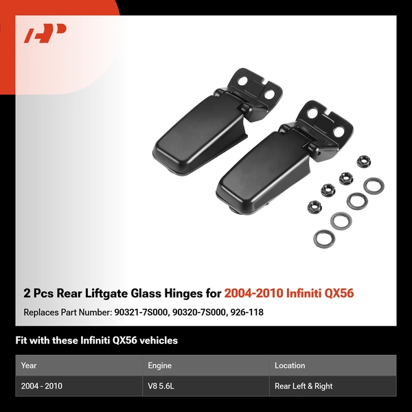 2 Pcs Rear Liftgate Glass Hinges for 2004-2010 Infiniti QX56