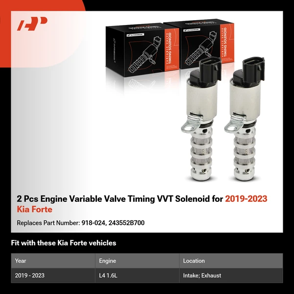 2 Pcs Engine Variable Valve Timing VVT Solenoid for 2019-2023 Kia Forte