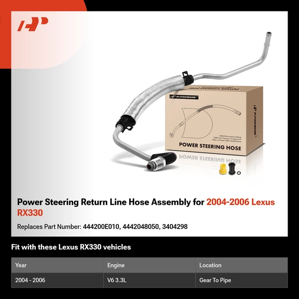 Power Steering Return Line Hose Assembly for 2004-2006 Lexus RX330