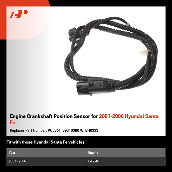 Engine Crankshaft Position Sensor for 2001-2006 Hyundai Santa Fe
