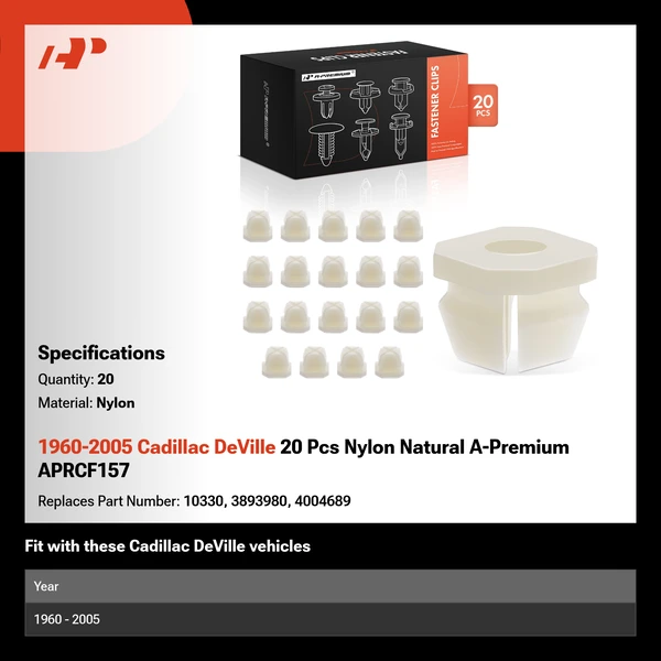 1960-2005 Cadillac DeVille 20 Pcs Nylon Natural A-Premium APRCF157