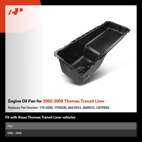 Engine Oil Pan for 2002-2008 Thomas Transit Liner