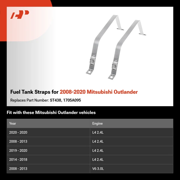 Fuel Tank Straps for 2008-2020 Mitsubishi Outlander
