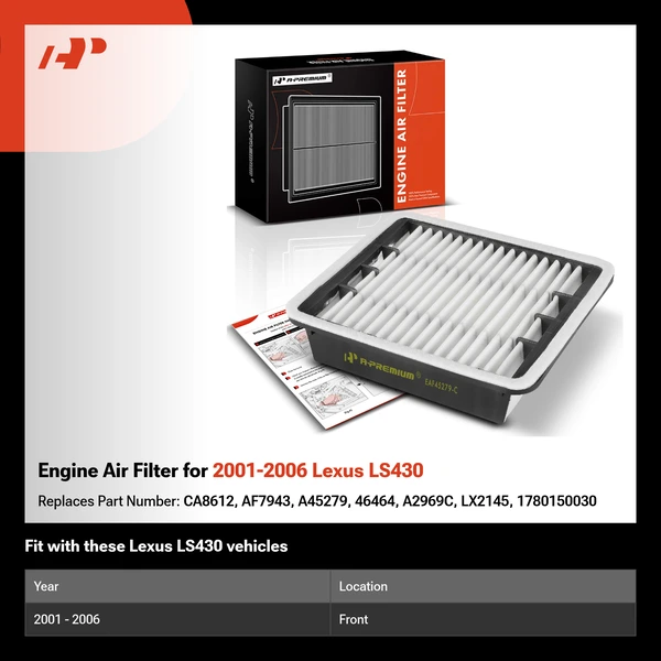 Engine Air Filter for 2001-2006 Lexus LS430