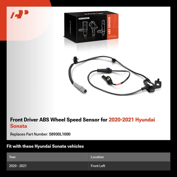 Front Driver ABS Wheel Speed Sensor for 2020-2021 Hyundai Sonata