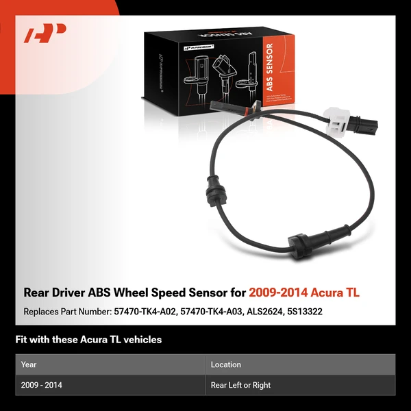 Rear Driver ABS Wheel Speed Sensor for 2009-2014 Acura TL