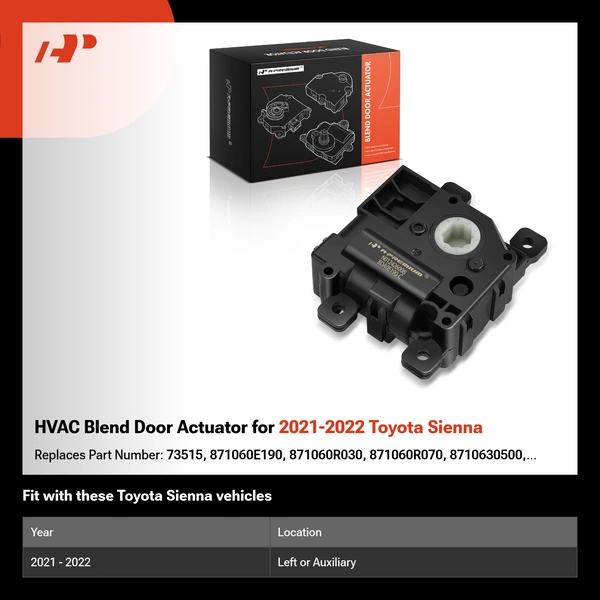 HVAC Blend Door Actuator for 2021-2022 Toyota Sienna
