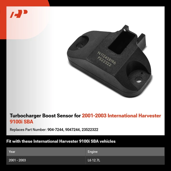 Turbocharger Boost Sensor for 2001-2003 International Harvester 9100i SBA