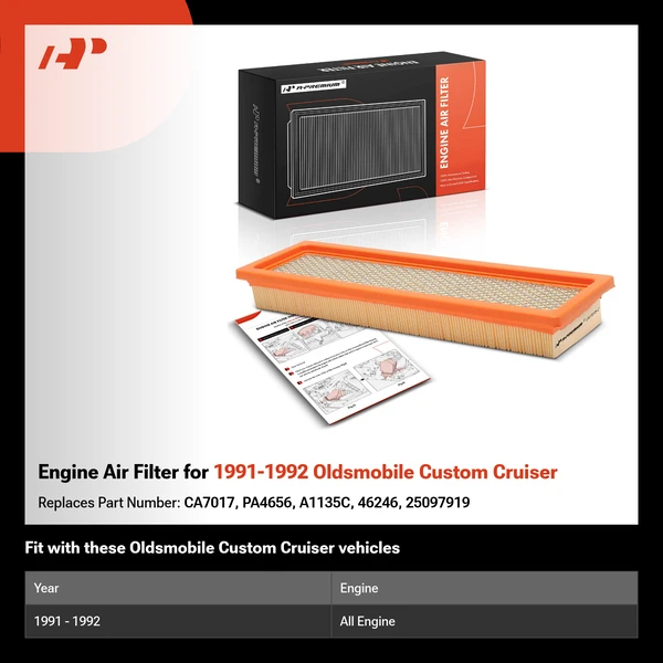 Engine Air Filter for 1991-1992 Oldsmobile Custom Cruiser