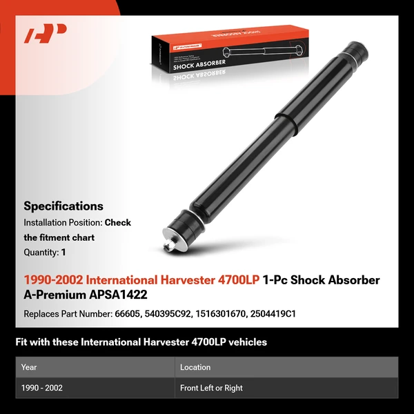 1990-2002 International Harvester 4700LP 1-Pc Shock Absorber A-Premium APSA1422