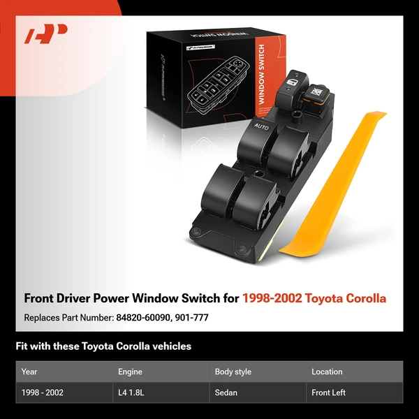 Front Driver Power Window Switch for 1998-2002 Toyota Corolla