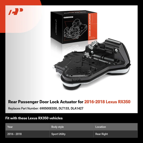 Rear Passenger Door Lock Actuator for 2016-2018 Lexus RX350