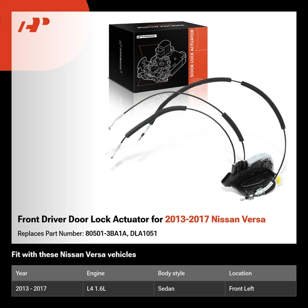 Front Driver Door Lock Actuator for 2013-2017 Nissan Versa