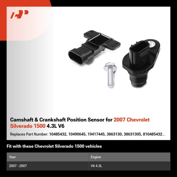 Camshaft & Crankshaft Position Sensor for 2007 Chevrolet Silverado 1500 4.3L V6
