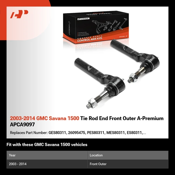 2003-2014 GMC Savana 1500 Tie Rod End Front Outer A-Premium APCA9097