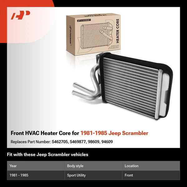Front HVAC Heater Core for 1981-1985 Jeep Scrambler