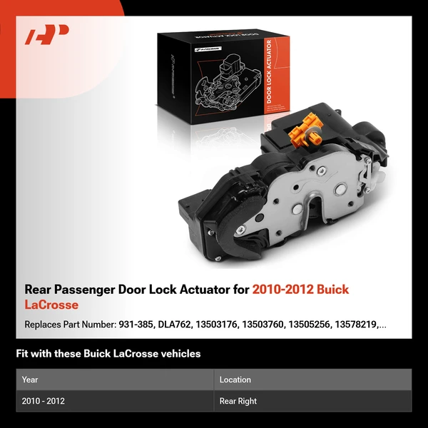 Rear Passenger Door Lock Actuator for 2010-2012 Buick LaCrosse